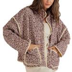Omoone Women's Floral Cropped Puffer Jacket