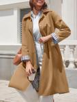 Womens Oversized Long Trench Coat Fashion Outerwear