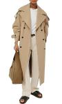 Womens Oversized Double Breasted Trench Coat