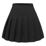 Black High Waist Pleated Mini Skirt for Women