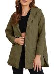 EVALESS Stylish Green Hooded Winter Jacket for Women