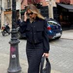 Zando Women's Cropped Black Bomber Jacket