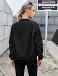 Zeagoo Women's Short Black Quilted Bomber Jacket