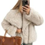 Flygo Women’s Fluffy Faux Fur Winter Coat