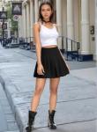 Black High Waist Pleated Mini Skirt for Women
