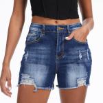 High Waisted Distressed Denim Shorts for Women