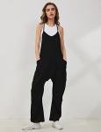 Lentta Women's Black Sleeveless Harem Jumpsuit