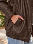 Oversized Brown Faux Leather Motorcycle Jacket