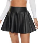 DingCo Women's Black Faux Leather Mini Skirt