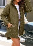 EVALESS Stylish Green Hooded Winter Jacket for Women