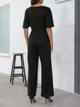 Acelyn Plus Size Elegant Black Wide Leg Jumpsuit