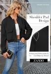 Zando Women's Cropped Black Bomber Jacket