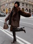 Flygo Women's Fluffy Faux Fur Winter Coat