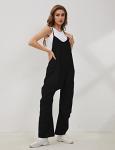 Lentta Women's Black Sleeveless Harem Jumpsuit