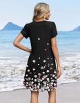 Zeagoo Women’s Black Floral A-Line Summer Dress