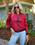 Zeagoo Women’s Wine Red Classic Biker Jacket