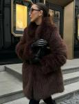 Flygo Women's Fluffy Faux Fur Winter Coat