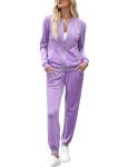 Marvmys Women's Velvet Tracksuit Set with Zip Up