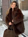 Flygo Women's Fluffy Faux Fur Winter Coat