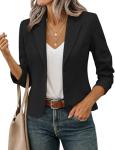 Women’s Black Cropped Blazer with Lapel Collar