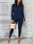 Women's Navy Soccer Tracksuit Set with Long Sleeves