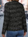 Slim Fit Black Tweed Blazer for Women