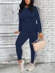 Women's Navy Soccer Tracksuit Set with Long Sleeves