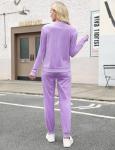 Marvmys Women's Velvet Tracksuit Set with Zip Up