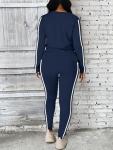Women's Navy Soccer Tracksuit Set with Long Sleeves