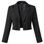 Cropped Black Blazer for Women - Office Style