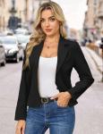 Women’s Black Cropped Blazer with Lapel Collar