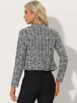 Allegra K Women's Vintage Tweed Cropped Blazer