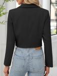 Cropped Black Blazer for Women - Office Style