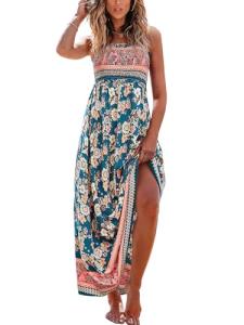 CUPSHE Floral Maxi Dress with Ruffled Straps