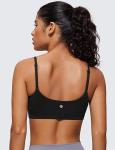 Adjustable Spaghetti Strap Wireless Sports Bra - Black
