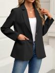 Lightweight Black Blazer with Pockets for Women