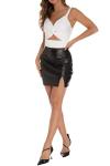 Black High Waisted Leather Mini Skirt for Women