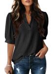 Dokotoo Women's Trendy V Neck Summer Blouse