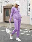 Marvmys Women's Velvet Tracksuit Set with Zip Up