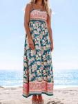 CUPSHE Floral Maxi Dress with Ruffled Straps