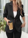Lightweight Black Blazer with Pockets for Women