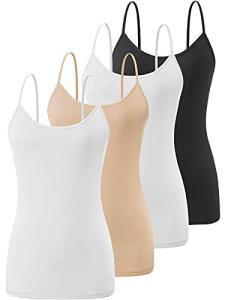 4 Pack Adjustable Camisole Tops for Women