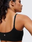 Adjustable Spaghetti Strap Wireless Sports Bra - Black