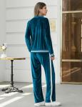 Ekouaer Women's Velvet Tracksuit Set with Pockets