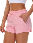 Mancreda Women's Pink Athletic Running Shorts