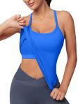Women’s Seamless Sports Tank Top with Built-in Bra
