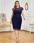 Miusol Plus Size Lace Evening Prom Dress