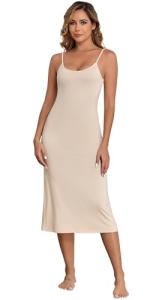Adjustable Spaghetti Strap Long Slip Dress for Women