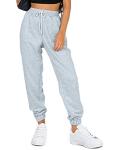 High Waisted Cinch Bottom Grey Sweatpants for Women