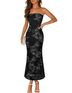 Floral Strapless Maxi Dress for Summer Events